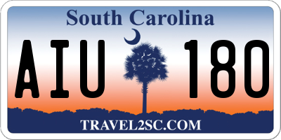 SC license plate AIU180