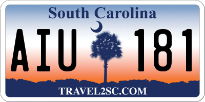 SC license plate AIU181