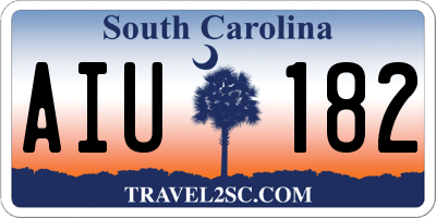 SC license plate AIU182