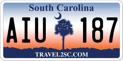 SC license plate AIU187