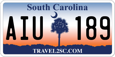 SC license plate AIU189