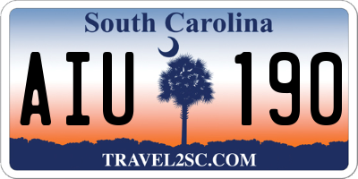 SC license plate AIU190