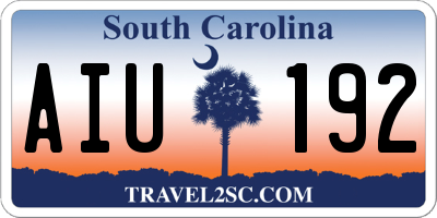 SC license plate AIU192