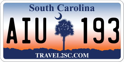 SC license plate AIU193