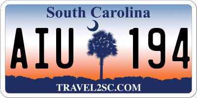 SC license plate AIU194