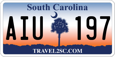 SC license plate AIU197