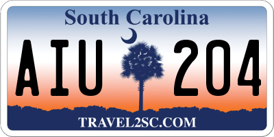 SC license plate AIU204