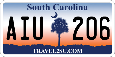 SC license plate AIU206