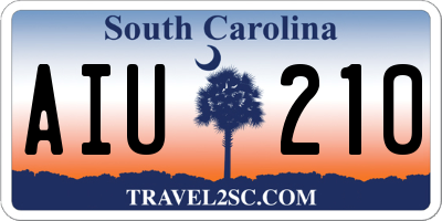 SC license plate AIU210