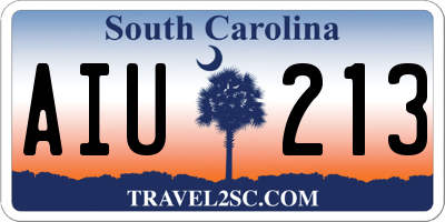 SC license plate AIU213