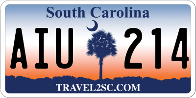 SC license plate AIU214