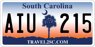 SC license plate AIU215