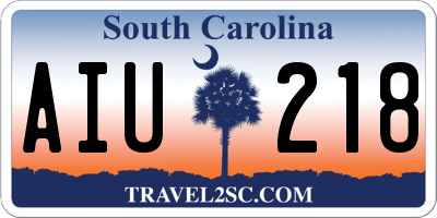 SC license plate AIU218