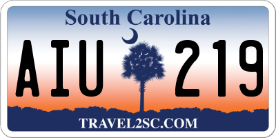 SC license plate AIU219