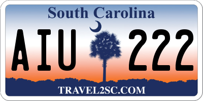 SC license plate AIU222