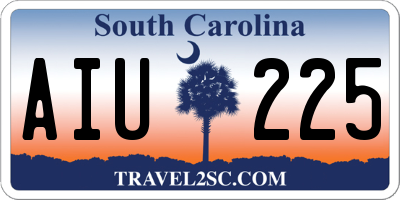SC license plate AIU225