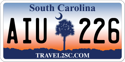 SC license plate AIU226