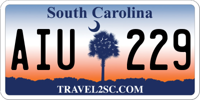 SC license plate AIU229