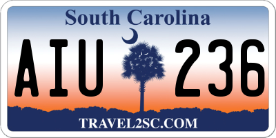 SC license plate AIU236
