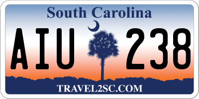 SC license plate AIU238