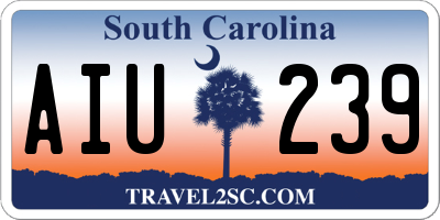 SC license plate AIU239