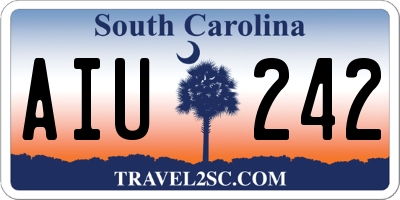 SC license plate AIU242
