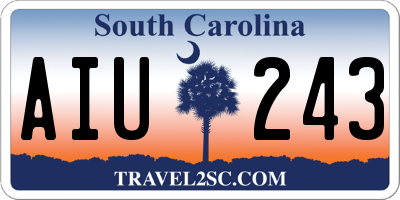 SC license plate AIU243