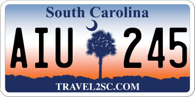 SC license plate AIU245
