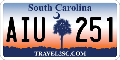 SC license plate AIU251