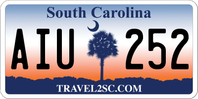 SC license plate AIU252