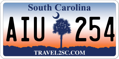 SC license plate AIU254