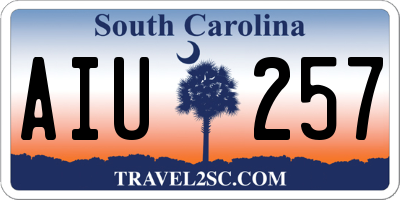 SC license plate AIU257