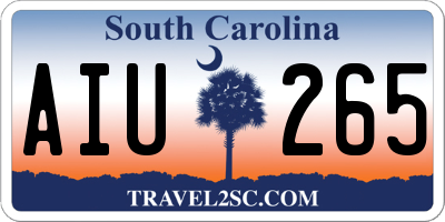 SC license plate AIU265