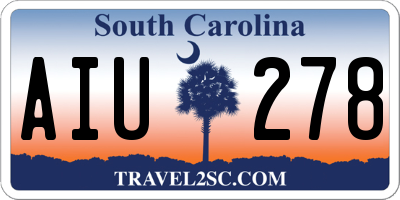 SC license plate AIU278