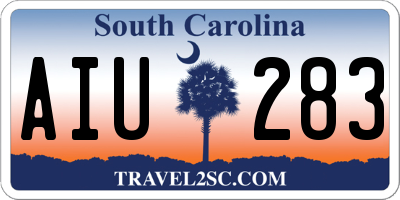 SC license plate AIU283
