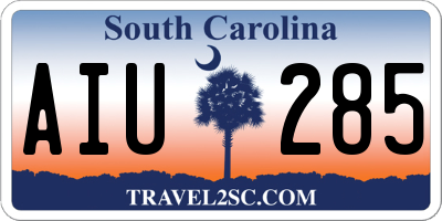 SC license plate AIU285