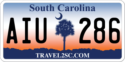 SC license plate AIU286