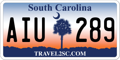 SC license plate AIU289