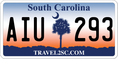 SC license plate AIU293
