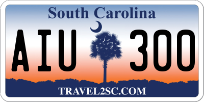 SC license plate AIU300