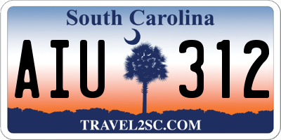 SC license plate AIU312