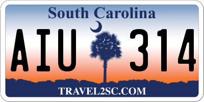 SC license plate AIU314