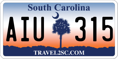 SC license plate AIU315