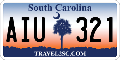 SC license plate AIU321