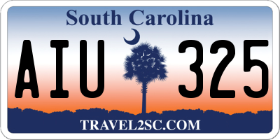 SC license plate AIU325