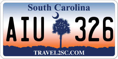 SC license plate AIU326