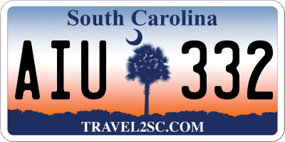 SC license plate AIU332