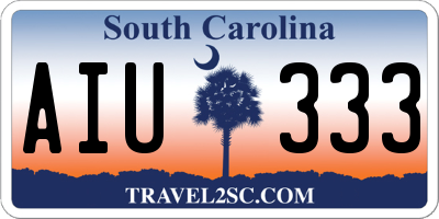 SC license plate AIU333