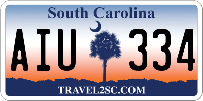 SC license plate AIU334