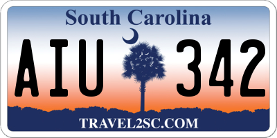SC license plate AIU342